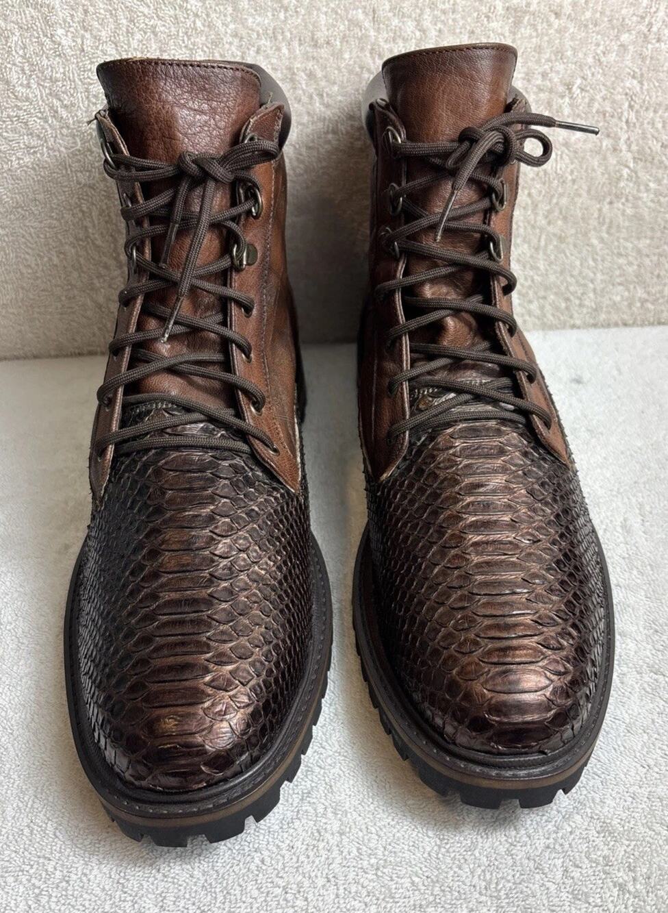 Exotic authentic python urban lace up boot by Texas Country Men Size 11